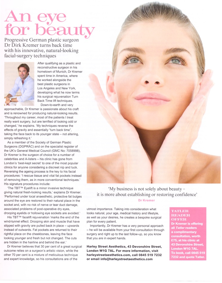 Tatler Beauty and Cosmetic Surgery Guide 2012 | SkinDoc formula